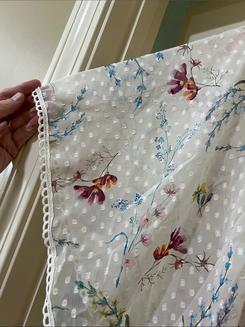 Source Unknown White Floral Sheer Swim Coverup H154 - Picture 2 of 7